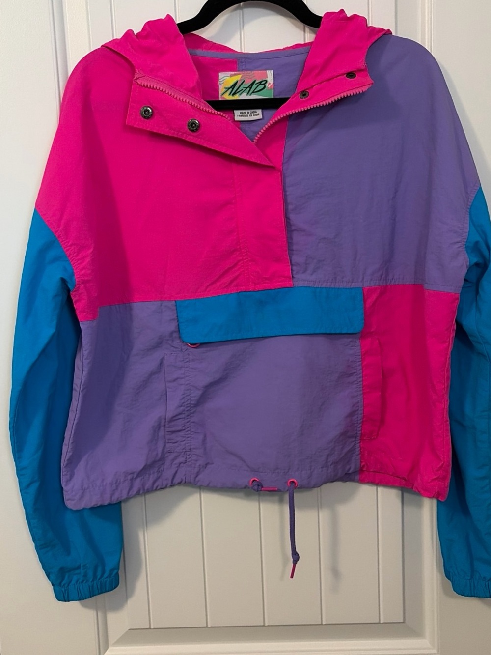 Colorblock Anorak Jacket in Pink, Purple & Blue by ALAB